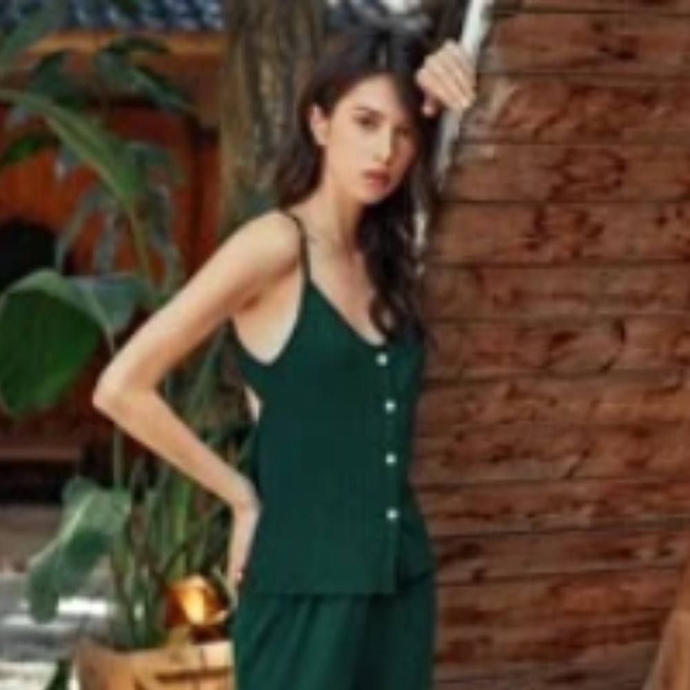 Shein Solid Cut Out Back Cami Lounge Set